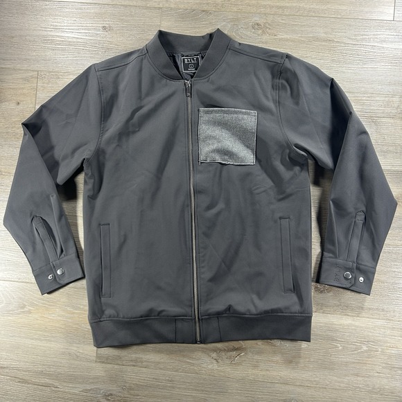 BYLT Limitless Bomber Jacket Men's Large Gray Pocket Premium Basics Designer
